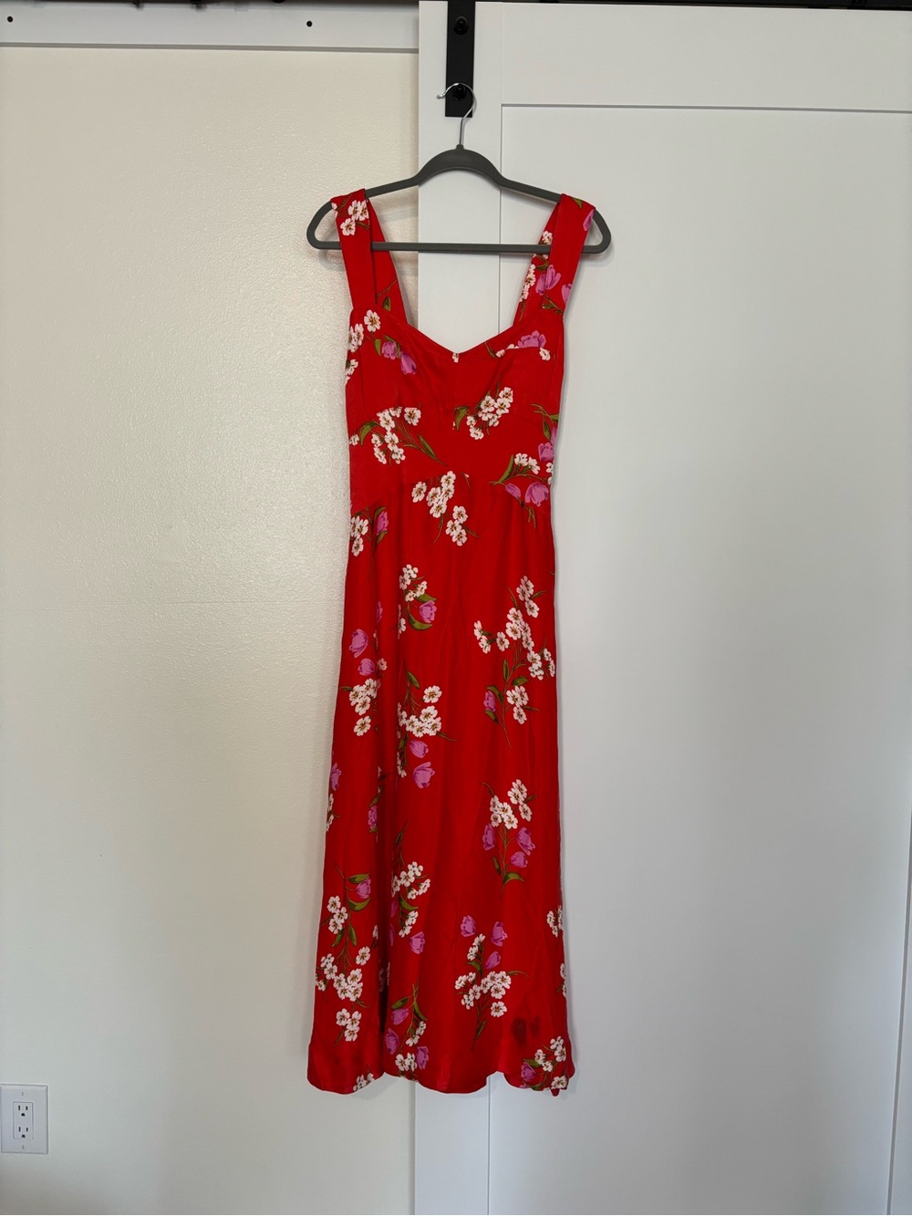 Maeve Red Floral Midi Dress